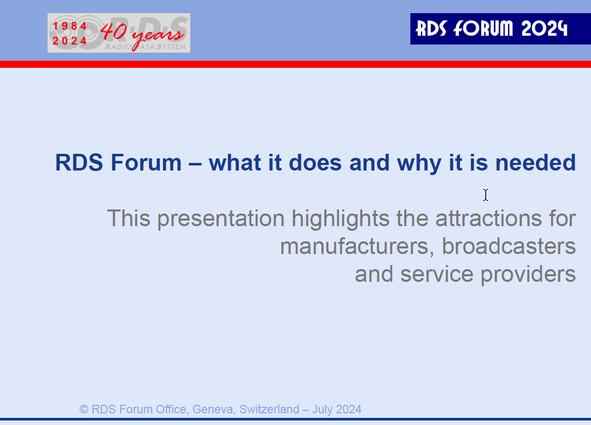 RDS Forum Presentation